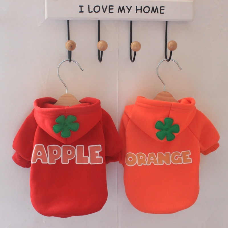 宠物衣服 APPLE ORANGE带帽卫衣