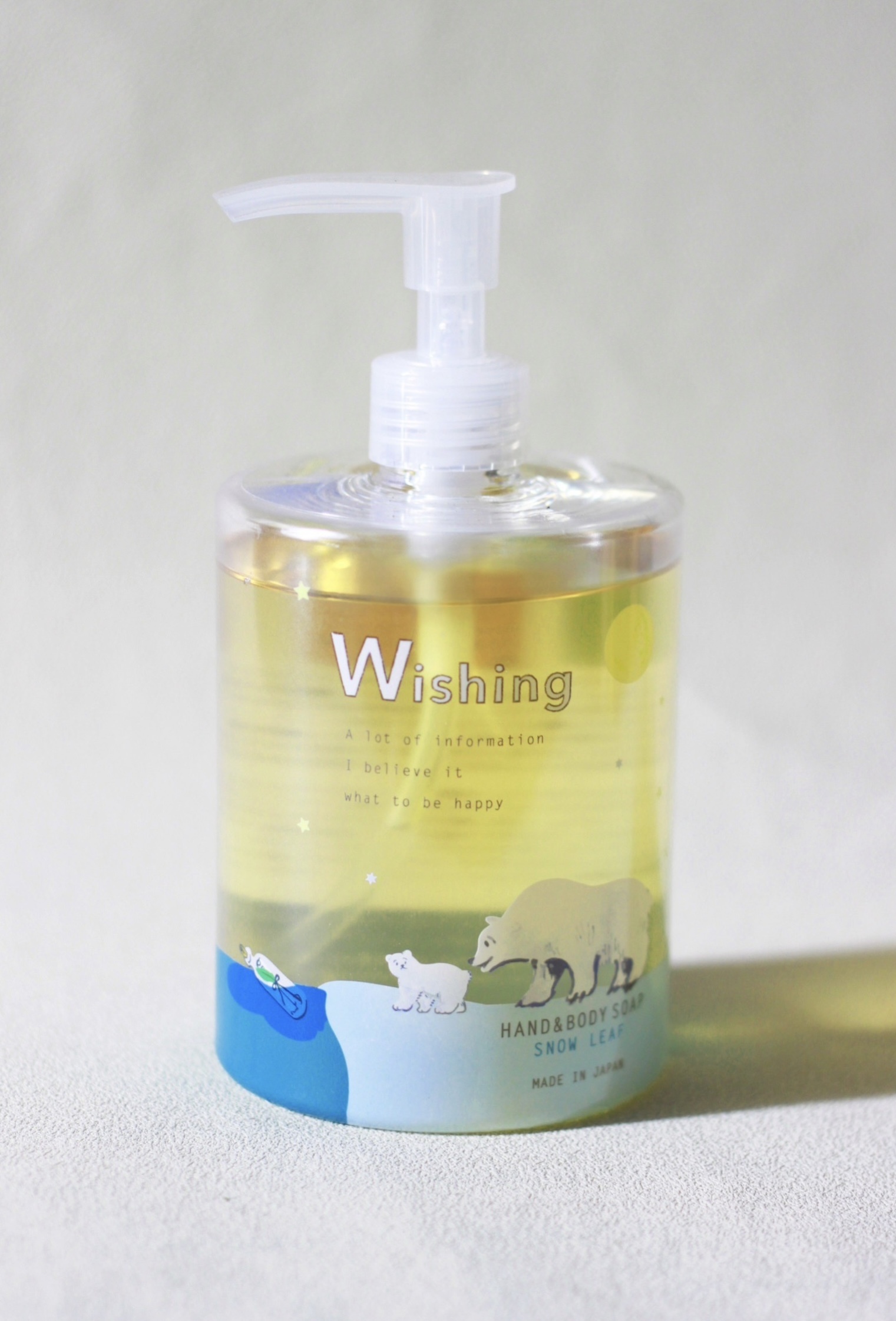 日本 Wishing 手部&身體有機潔膚液 450ml【清爽的白雪葉】