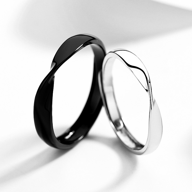 「莫比烏斯 ∞ 」情侶戒指💍 ｜S925純銀或鍍銀｜活口對戒｜免費刻字✒️｜