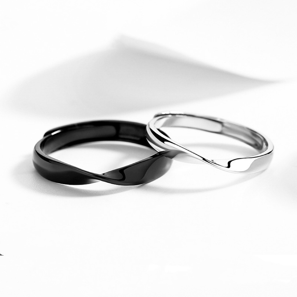 「莫比烏斯 ∞ 」情侶戒指💍 ｜S925純銀或鍍銀｜活口對戒｜免費刻字✒️｜