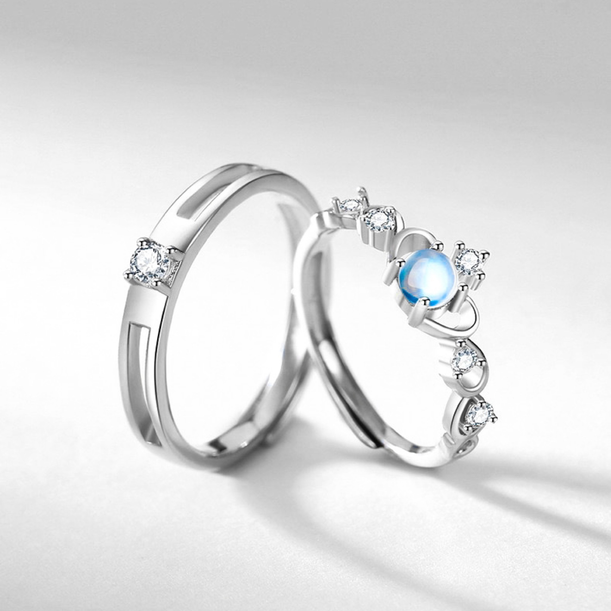 「灰姑娘和王子✨👗」情侶戒指💍 ｜S925純銀或鍍銀｜活口對戒｜免費刻字✒️｜