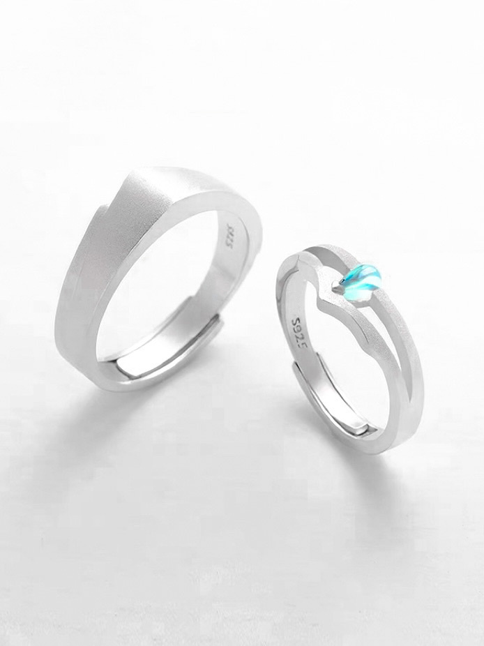 「睡著 💤」情侶戒指💍 ｜S925純銀或鍍銀｜活口對戒｜免費刻字✒️｜