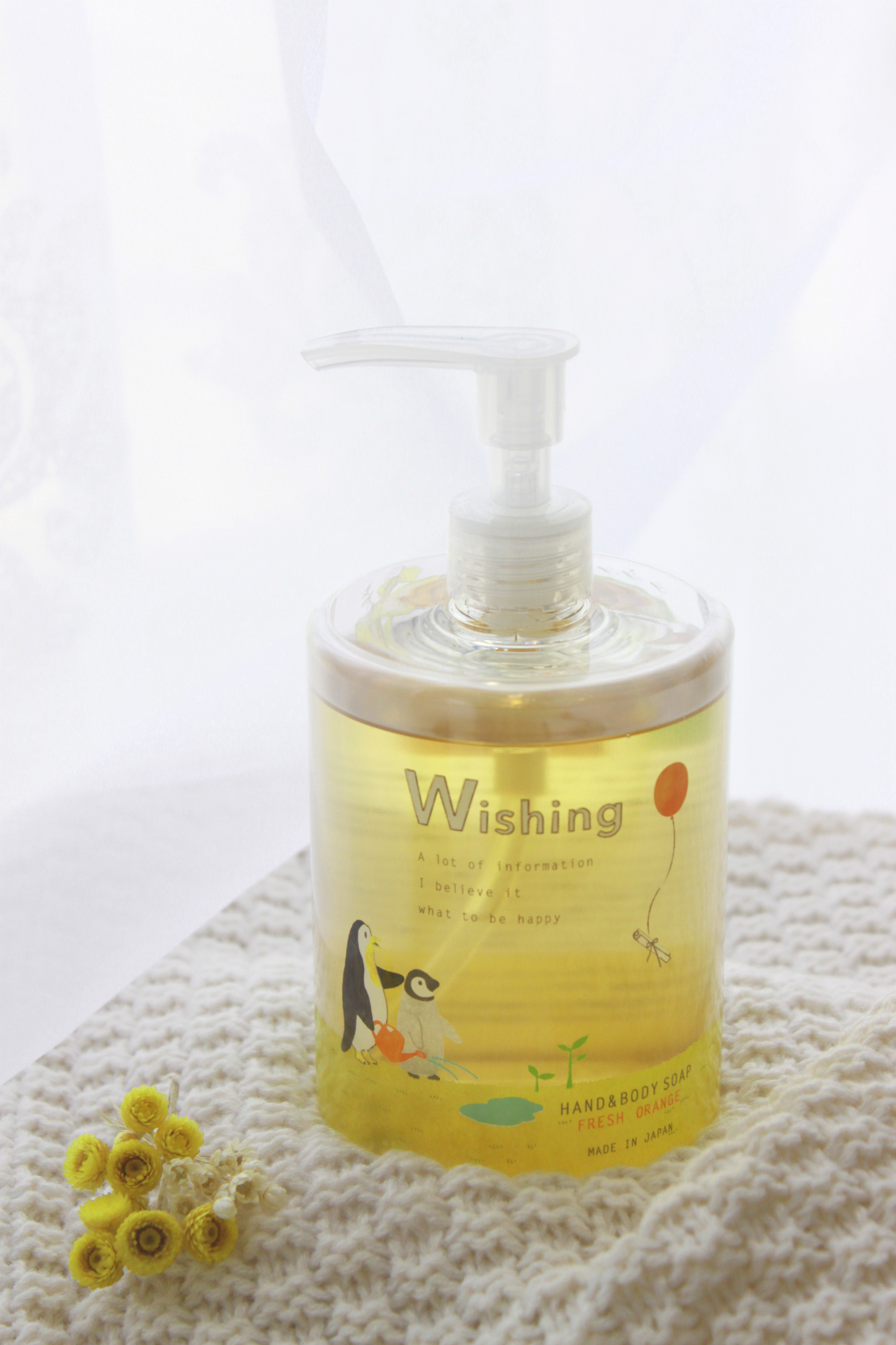 日本 Wishing 手部&身體有機潔膚液 450ml 【清新的柑橘】