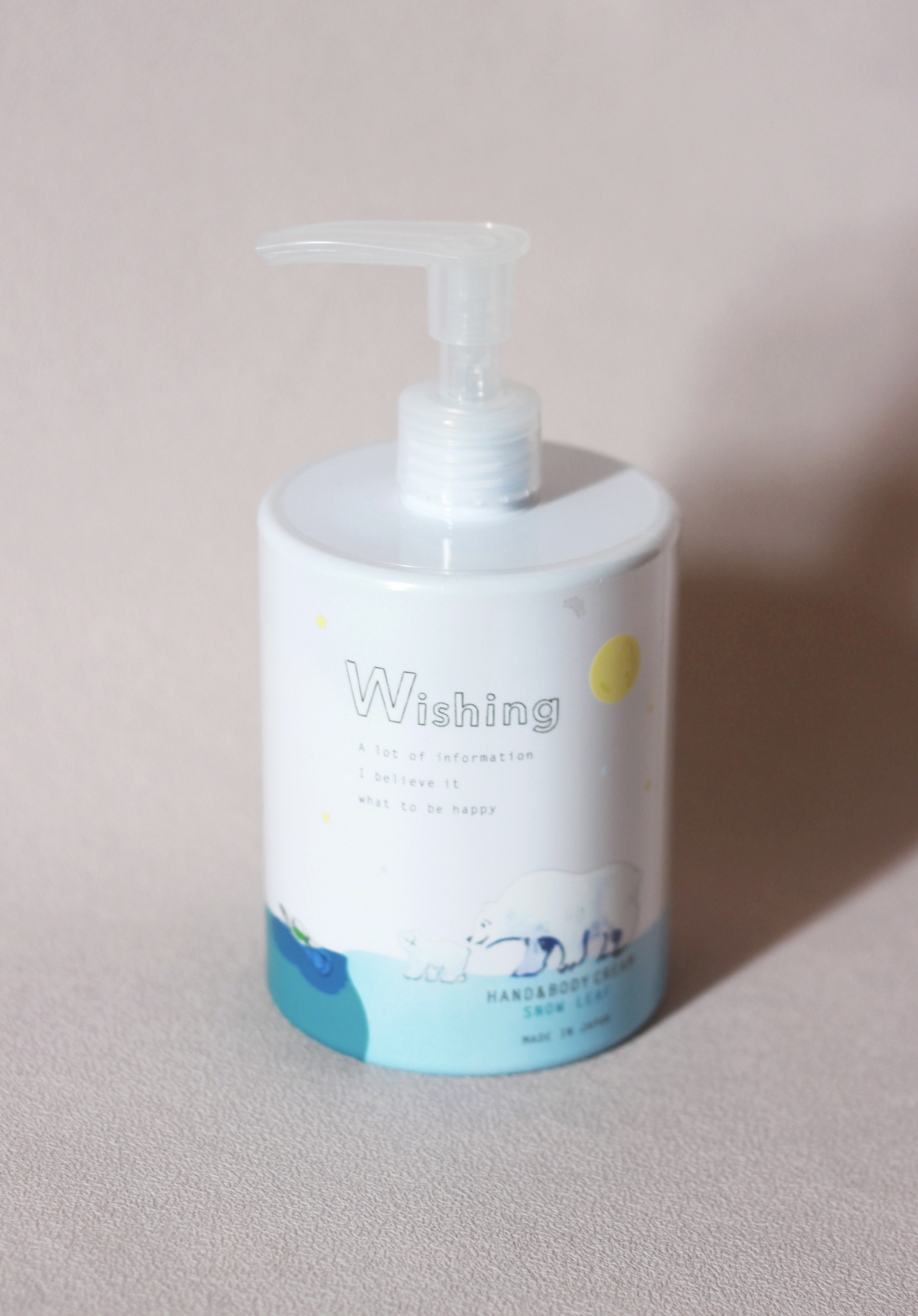 日本 Wishing 手部&身體有機乳液 400ml 【清爽的白雪葉】