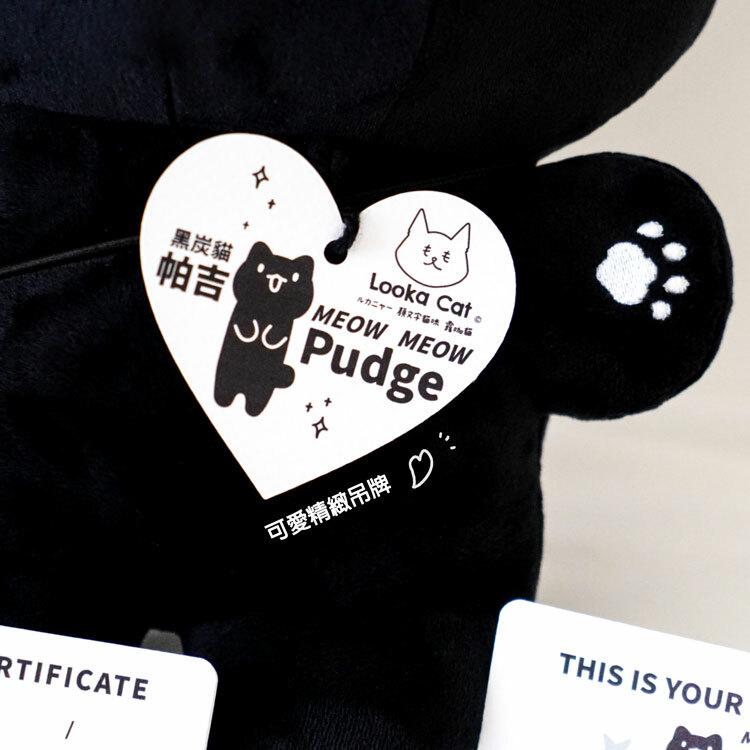 黑炭貓帕吉實體化 可愛貓咪娃娃
