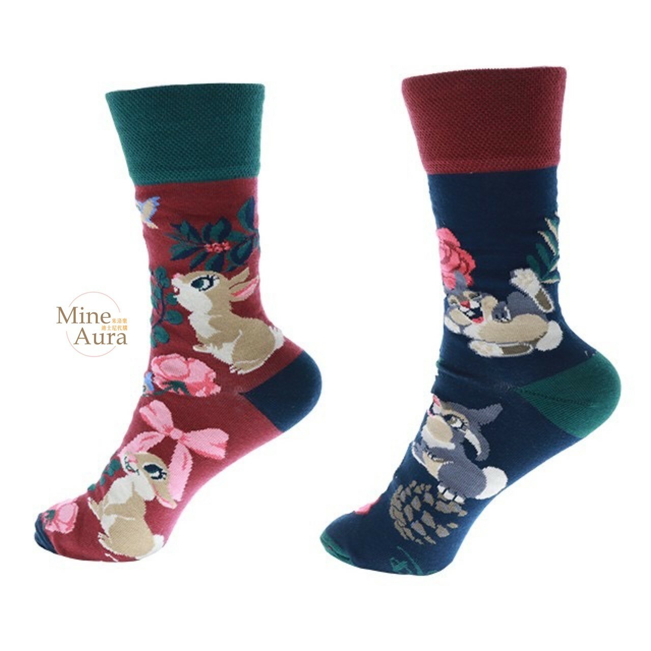 邦尼兔 Miss Bunny 桑普兔 Thumper 蝴蝶結圖案 成人襪 襪子 小鹿斑比 Bambi -香港迪士尼樂園