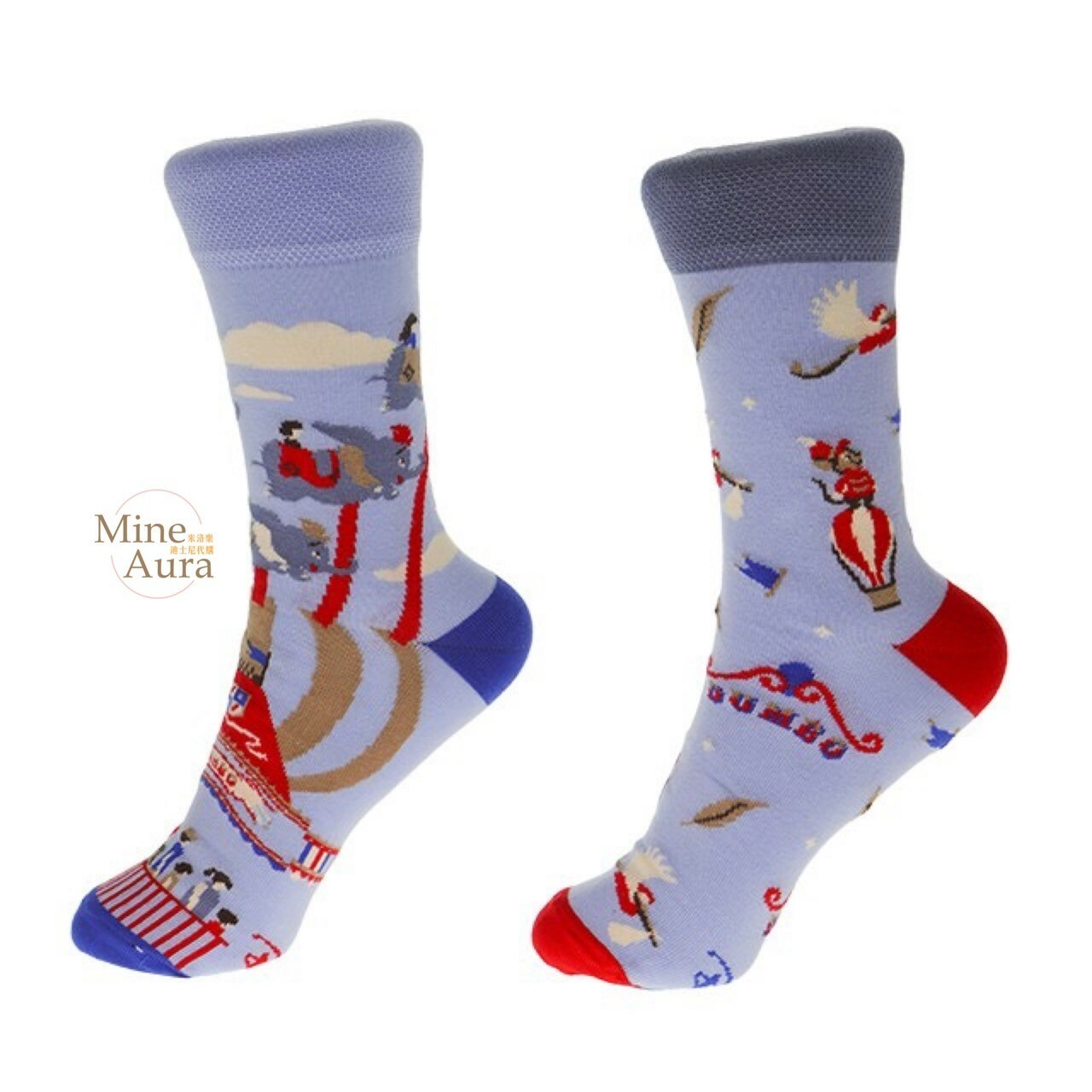小飛象 Dumbo 旋轉世界圖案 成人襪 襪子 -香港迪士尼樂園