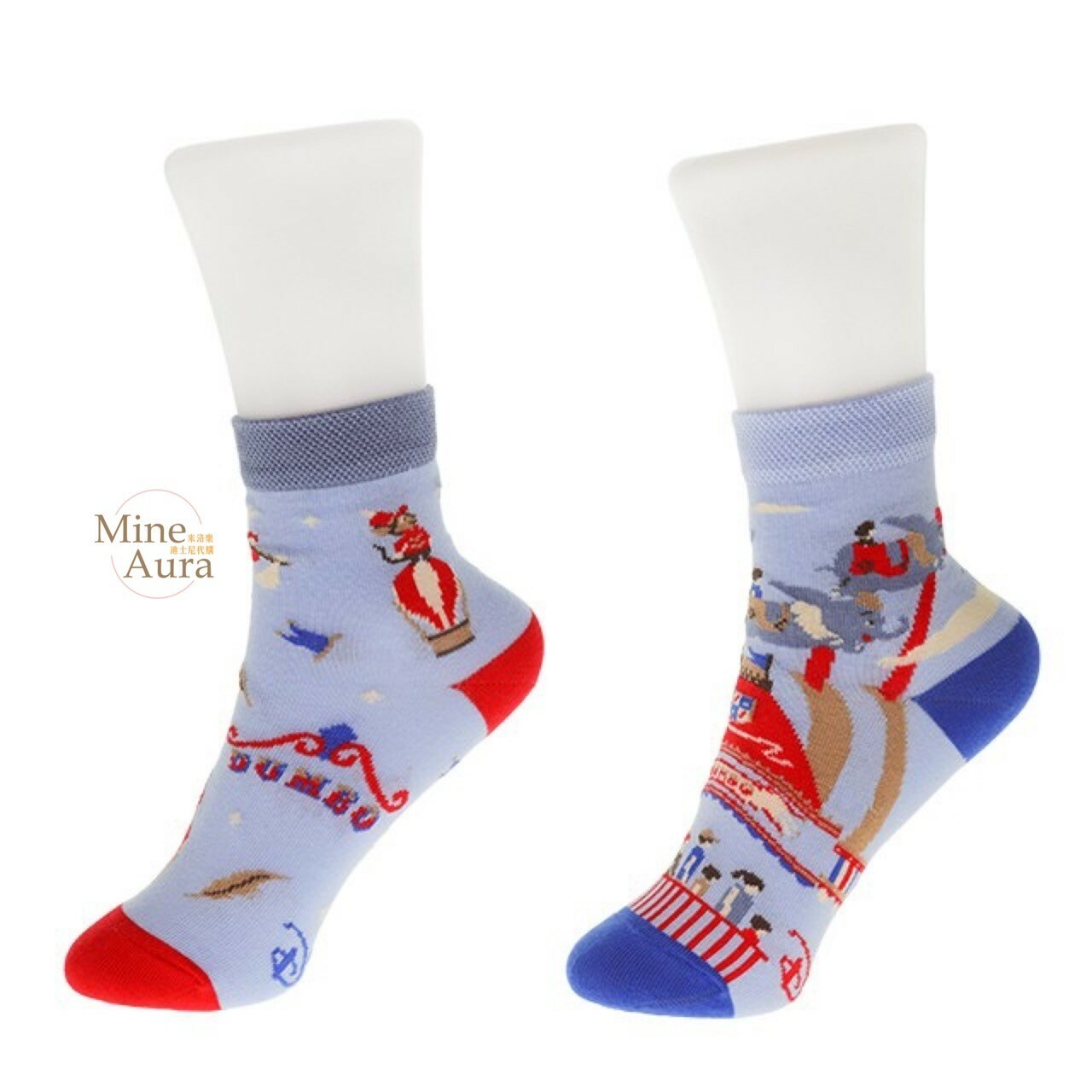 小飛象 Dumbo 旋轉世界圖案 成人襪 襪子 -香港迪士尼樂園