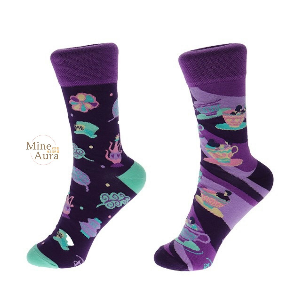 愛麗絲瘋帽 圖案 成人襪 襪子 愛麗絲夢遊仙境 Alice in Wonderland -香港迪士尼樂園