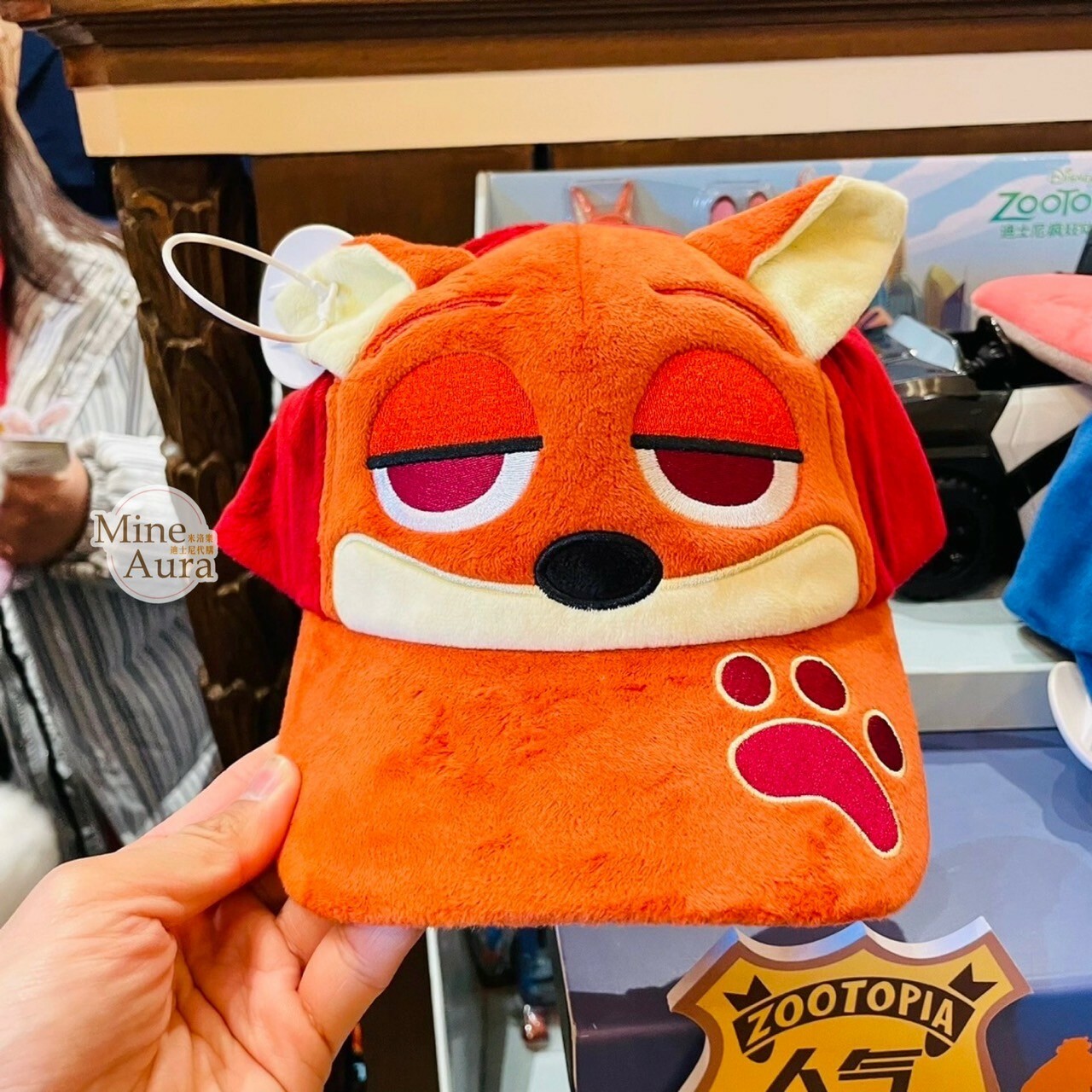 胡尼克 Nick 絨毛 立體耳朵 造型 棒球帽 帽子 動物方城市 Zootopia -上海迪士尼樂園