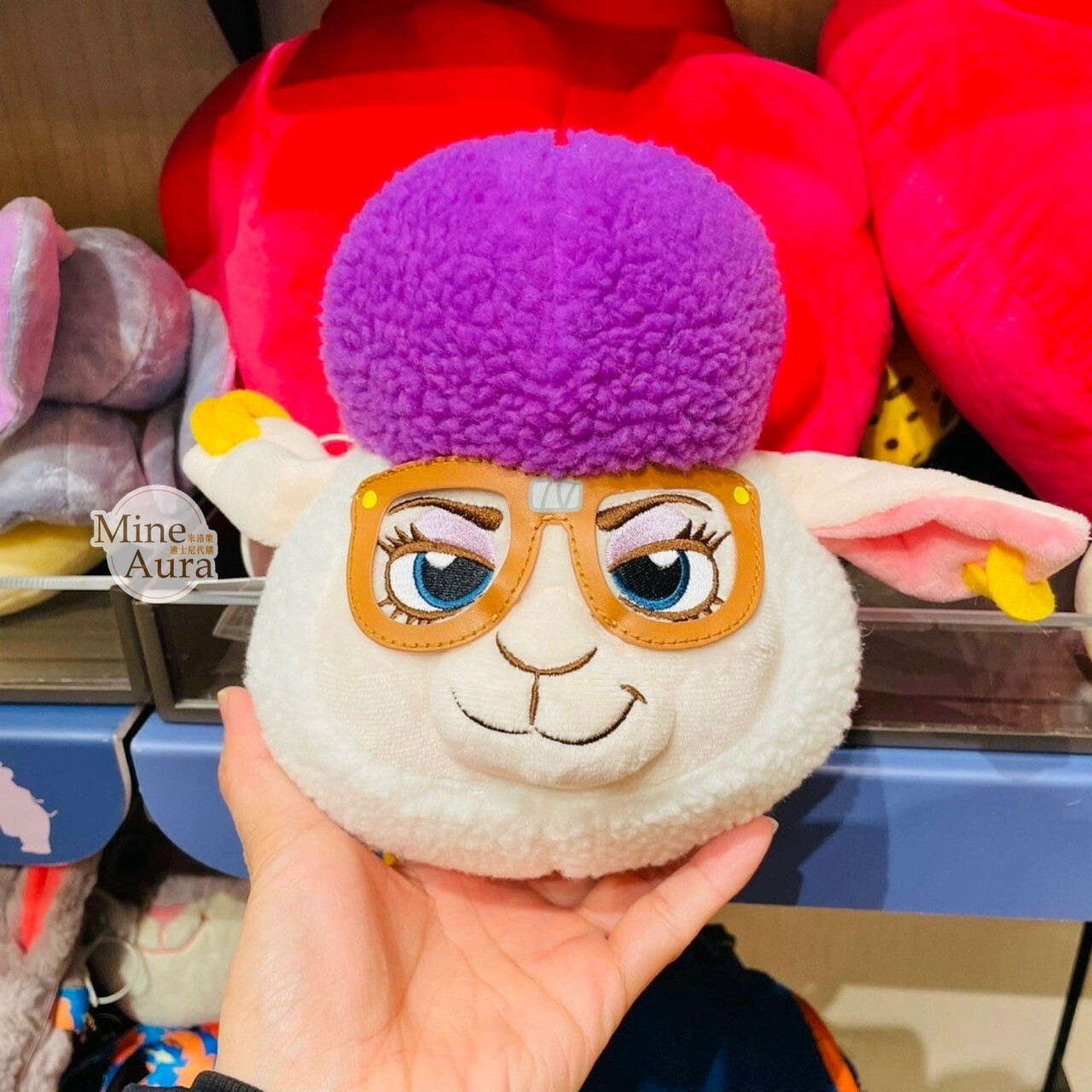 (限時特價) 副市長 羊咩咩 Dawn Bellwether 大頭絨毛 造型 斜背 小包 動物方城市 Zootopia -上海迪士尼樂園