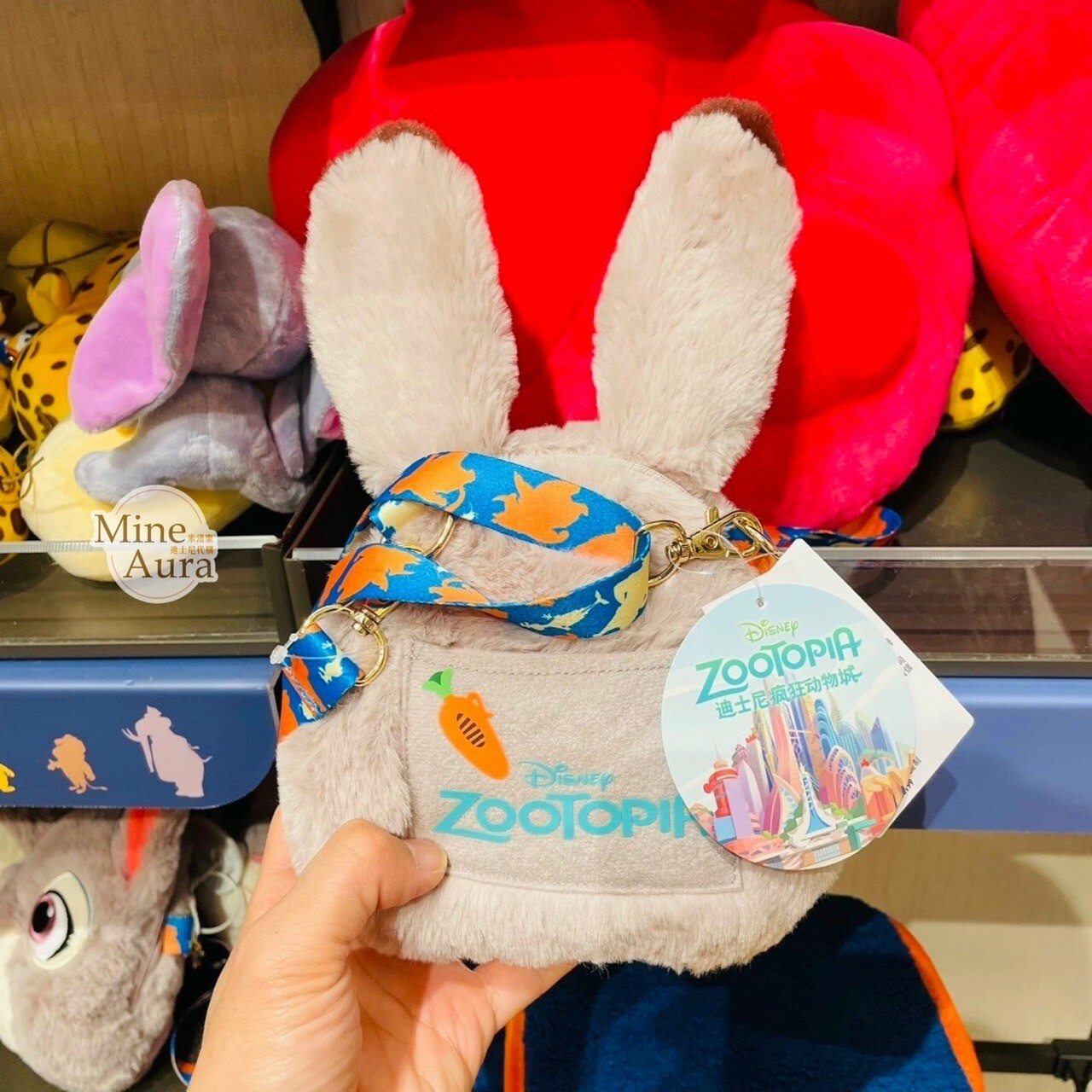 哈茱蒂 Judy 兔 大頭絨毛 造型 斜背 小包 動物方城市 Zootopia -上海迪士尼樂園