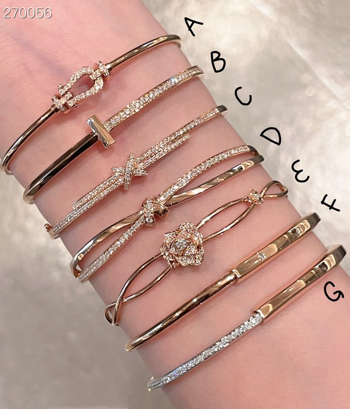 大牌明星款18k玫瑰金鑽石手鐲