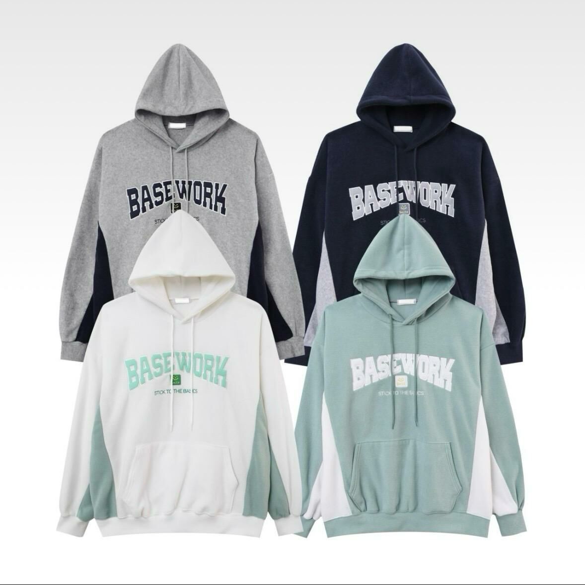 拼色英文字連帽衛衣(薄抓毛底) T5287