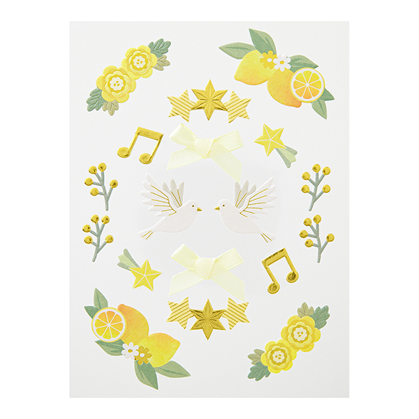 黃色 PCM紙藝 立體裝飾貼紙｜日本MIDORI