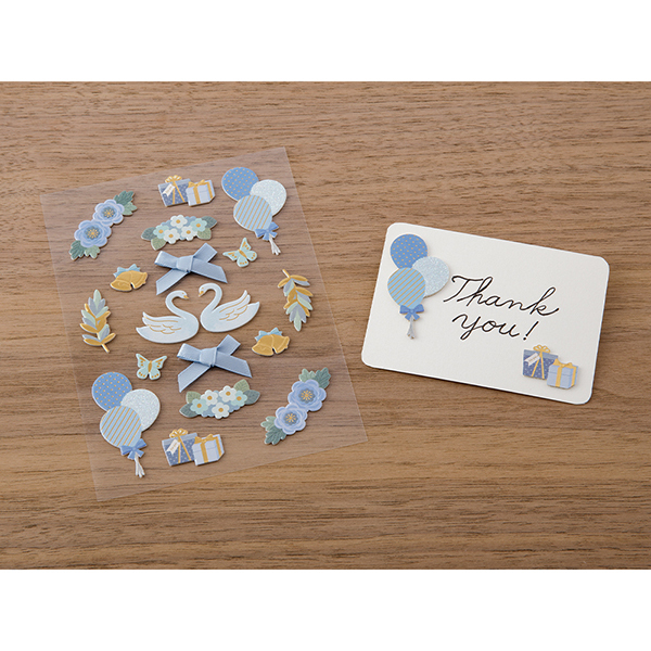 藍色 PCM紙藝 立體裝飾貼紙｜日本MIDORI