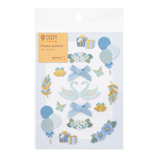 藍色 PCM紙藝 立體裝飾貼紙｜日本MIDORI