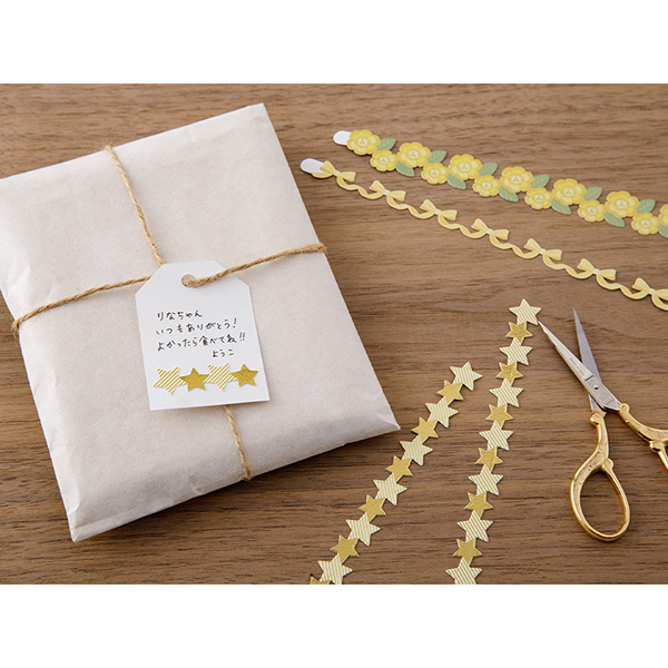 黃色 PCM紙藝 立體緞帶貼紙｜日本MIDORI