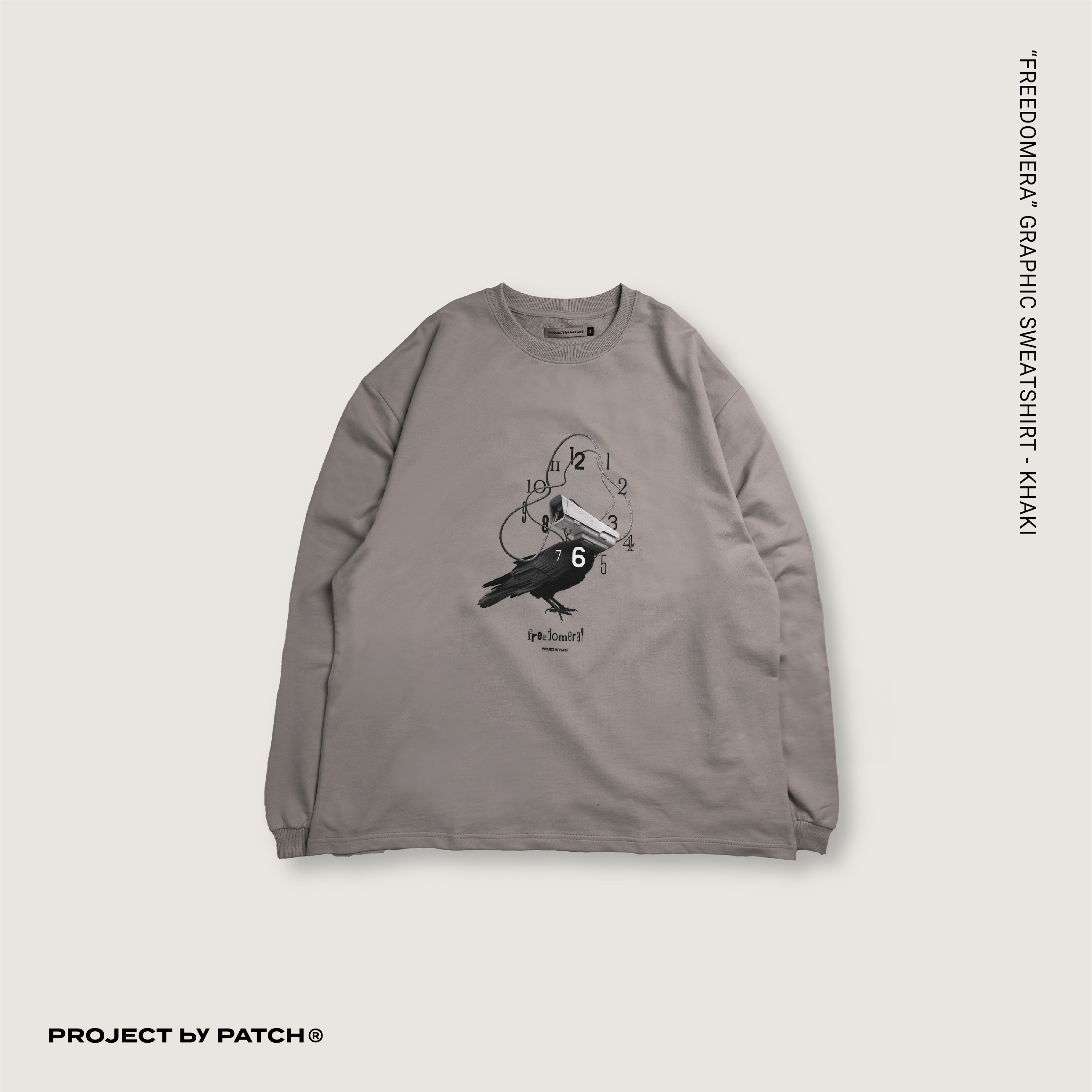 P.B.P - ”FREEDOMERA” GRAPHIC SWEATSHIRT - KHAKI