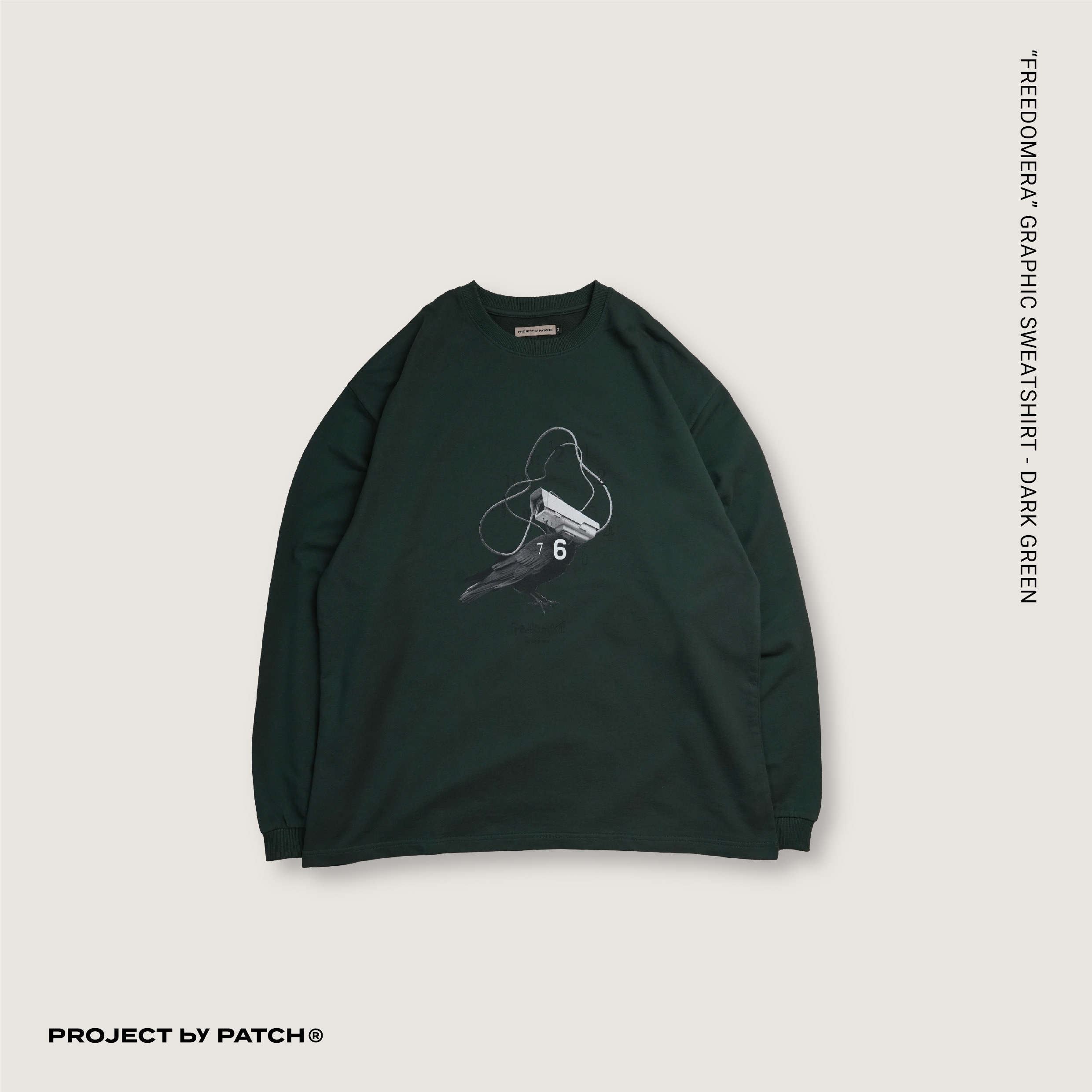 P.B.P - ”FREEDOMERA” GRAPHIC SWEATSHIRT - DARK GREEN