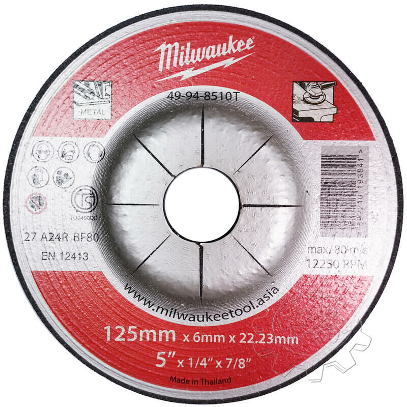 ＊中崙五金【附發票】美沃奇 5吋平面砂輪片 49-94-8510T 鐵工磨片 125*6*22.23mm