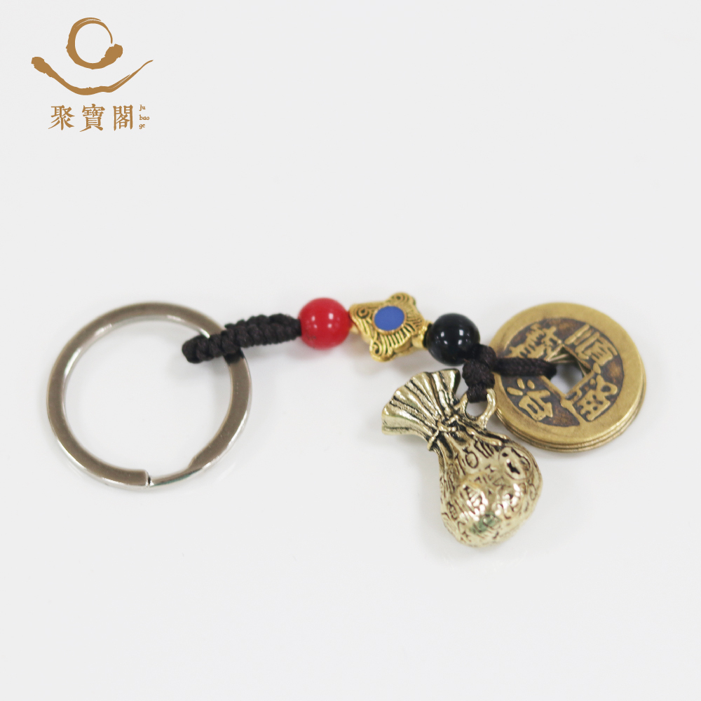 招財轉運五帝錢袋純銅吊飾｜《含過爐》招財｜避邪｜ 化煞｜聚財【綵金殿】