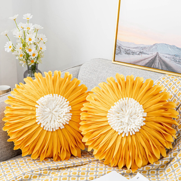 小雛菊圓型抱枕