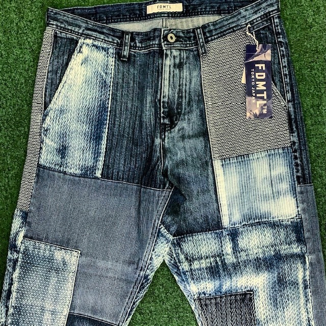 LAST PCS: FDMTL 2023 A/W JAPAN PATCHWORK 3 YEARS WASH JEANS - SIZE 34  IN STOCK NOW (現貨發售中)