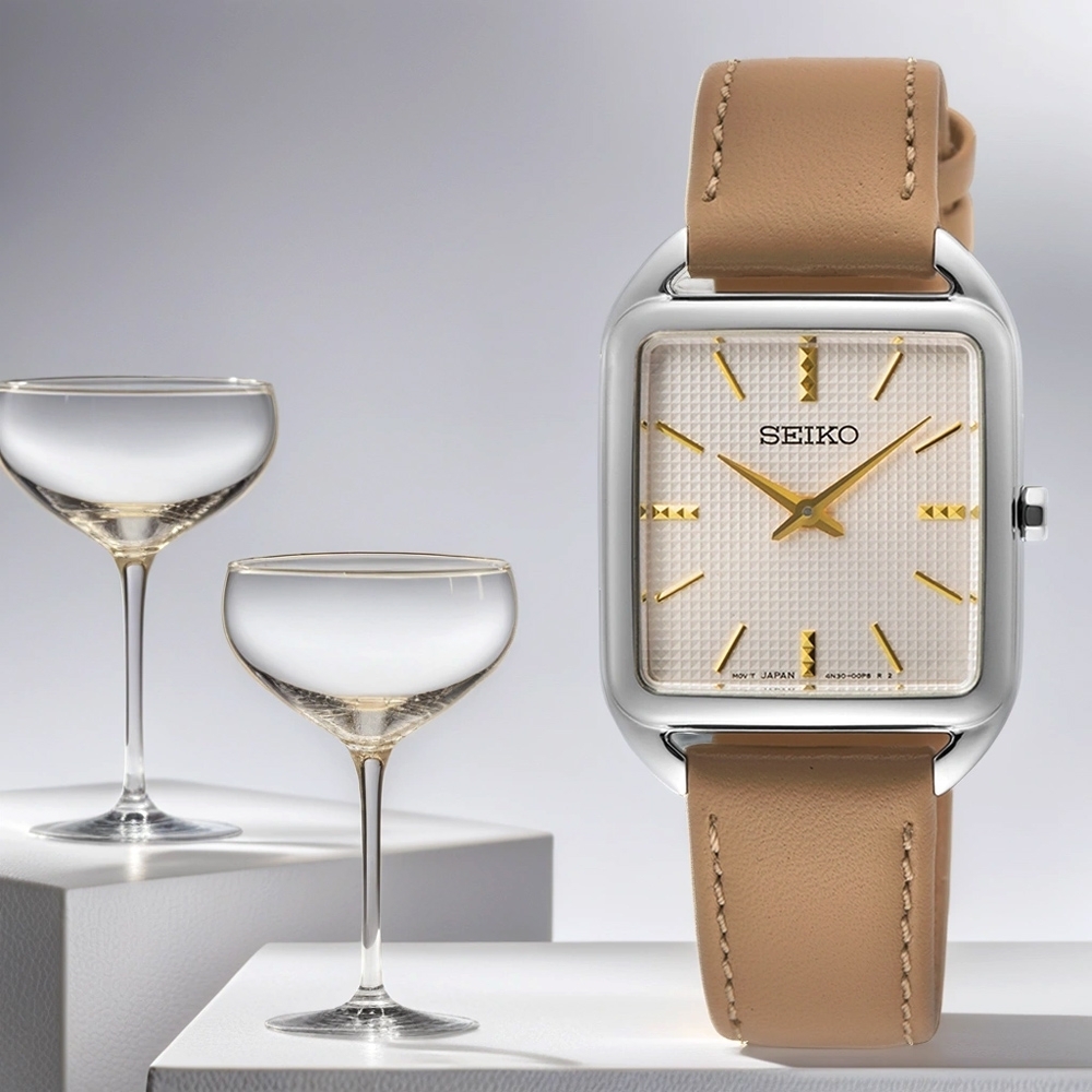 萬年鐘錶 - SEIKO  CS系列  經典優雅方形女錶  SWR089P1 / 4N30-00L0P  錶徑26MM