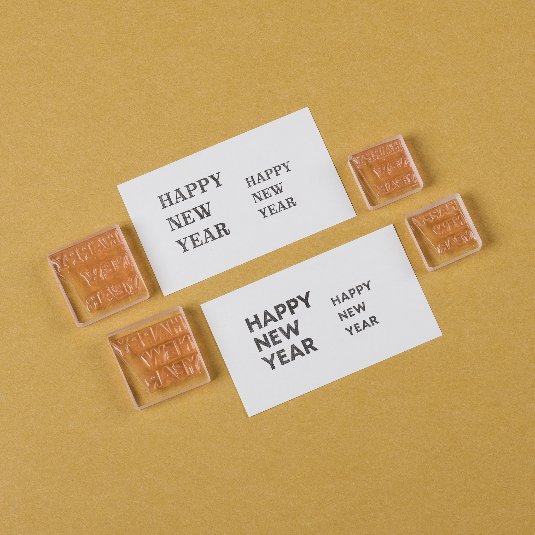 稱職的新年快樂 方塊編排 膠版印章/一分之一工作室/台灣