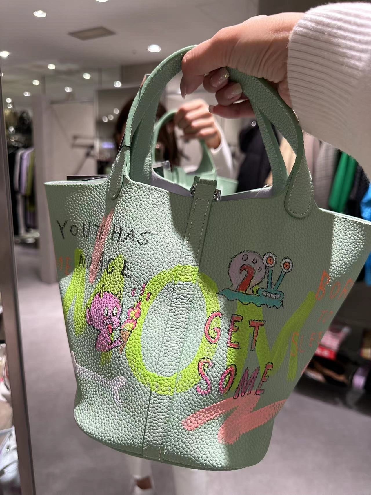 日本hand painting 包包 牛油果-M