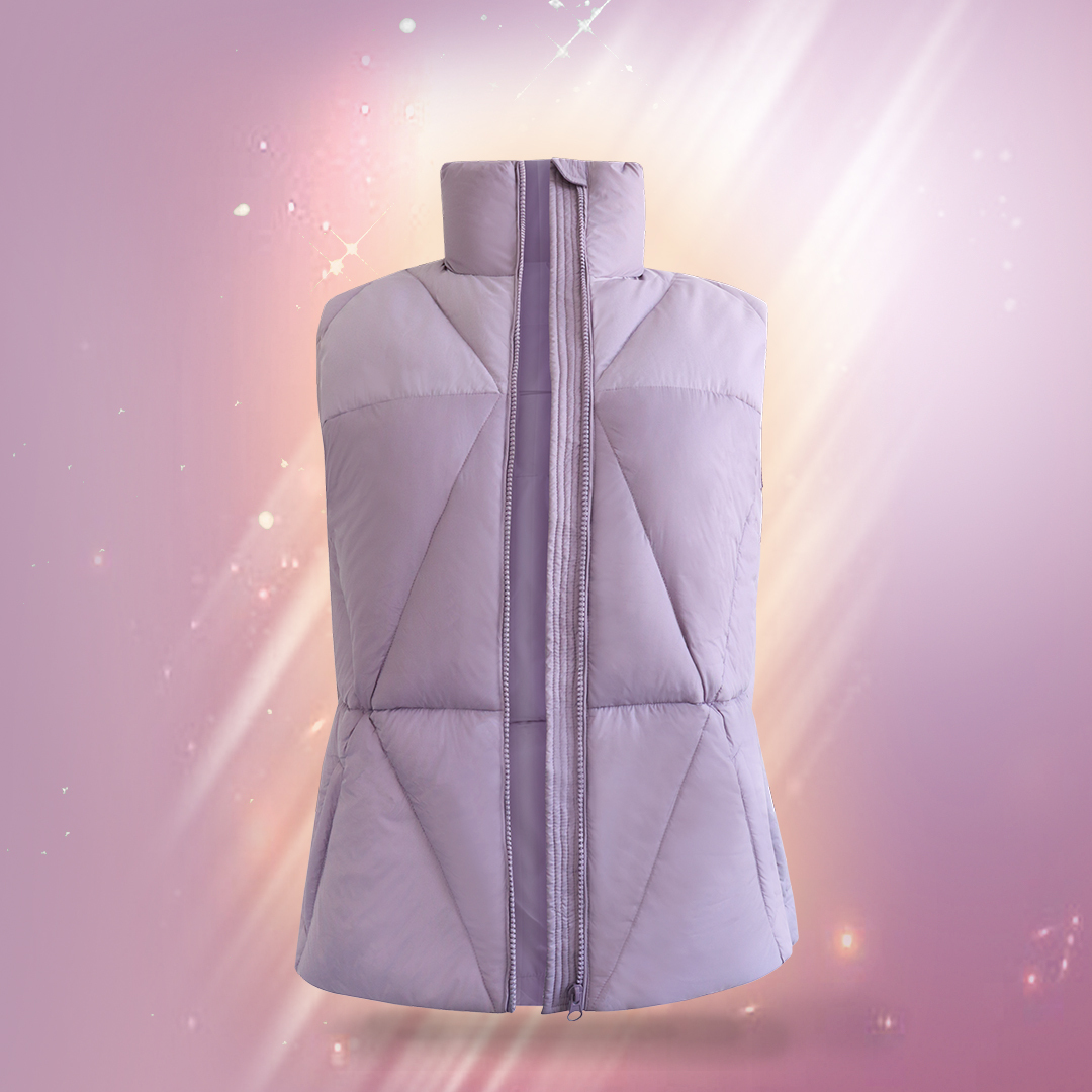 極地蓄熱3D羽絨背心-淡紫