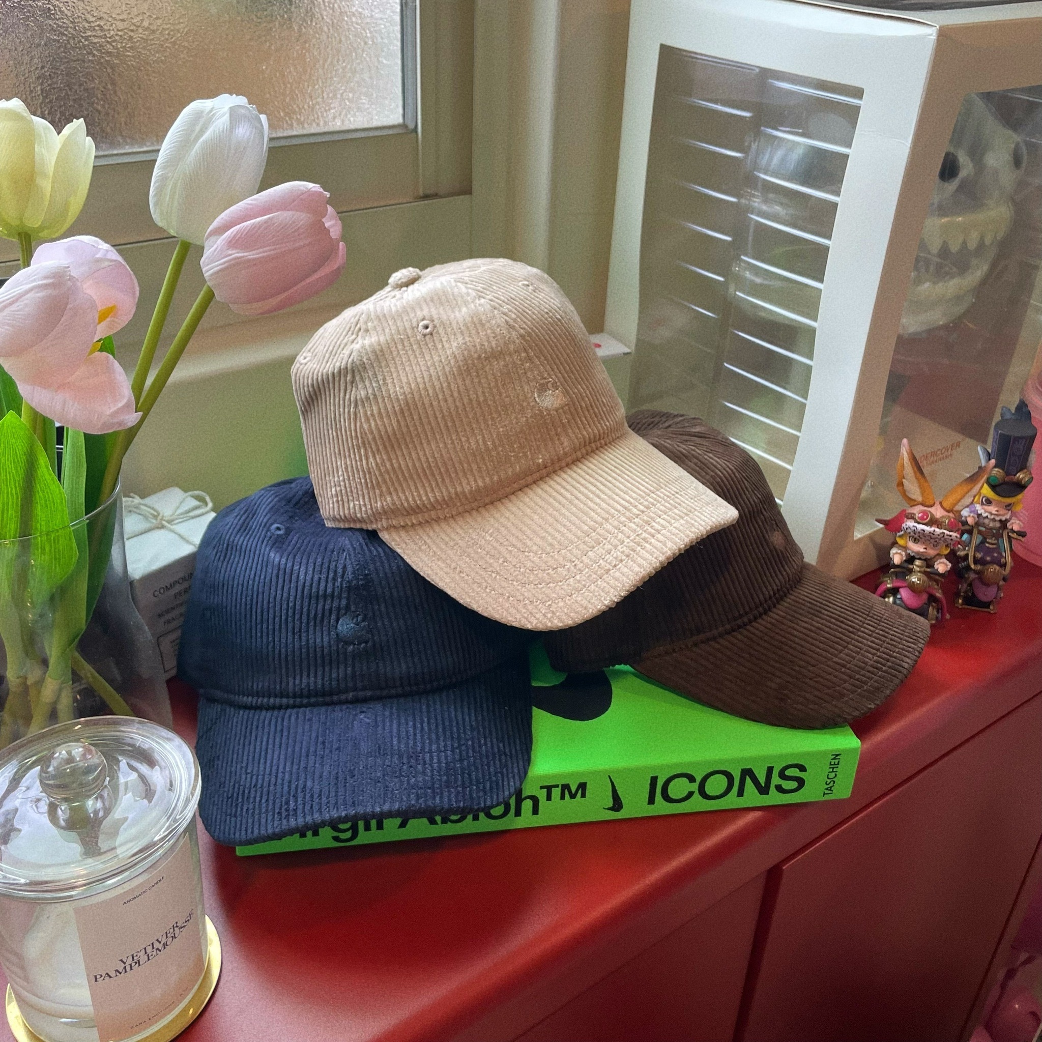 Carhartt WIP Harlem Cap 淡奶茶 午夜藍 燈芯絨 刺繡 棒球帽 哈林 老帽 帽子