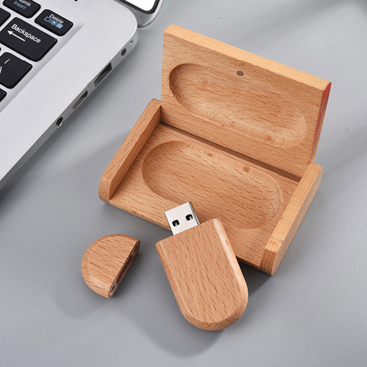 小橢圓木質隨身碟