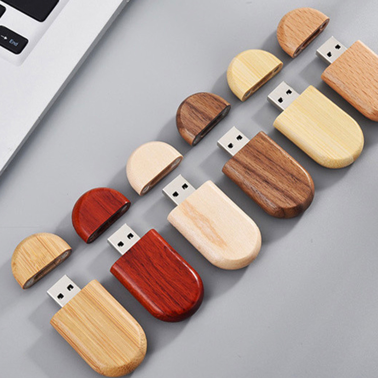 小橢圓木質隨身碟