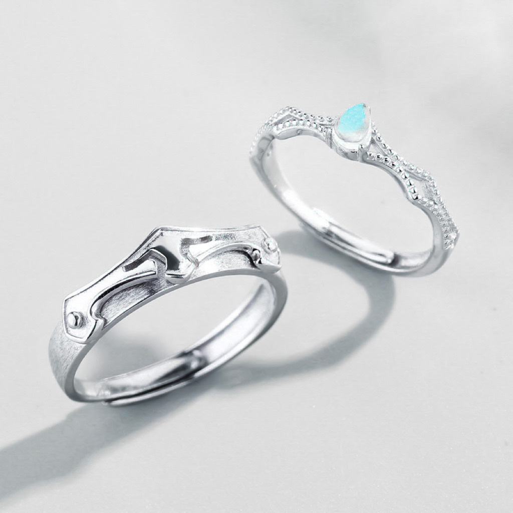 「公主和王子」情侶戒指💍 ｜S925純銀或鍍銀｜活口對戒｜免費刻字✒️｜