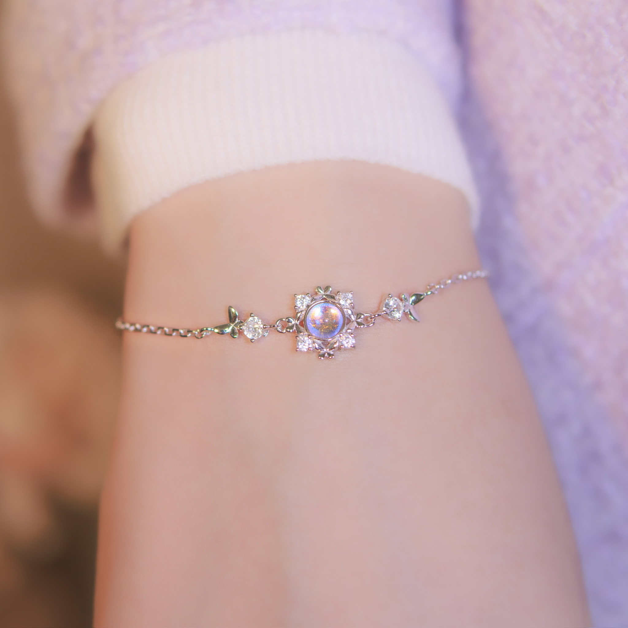 | 925純銀・ 白金 | 蝴蝶小圈手鏈 | BR0990 |