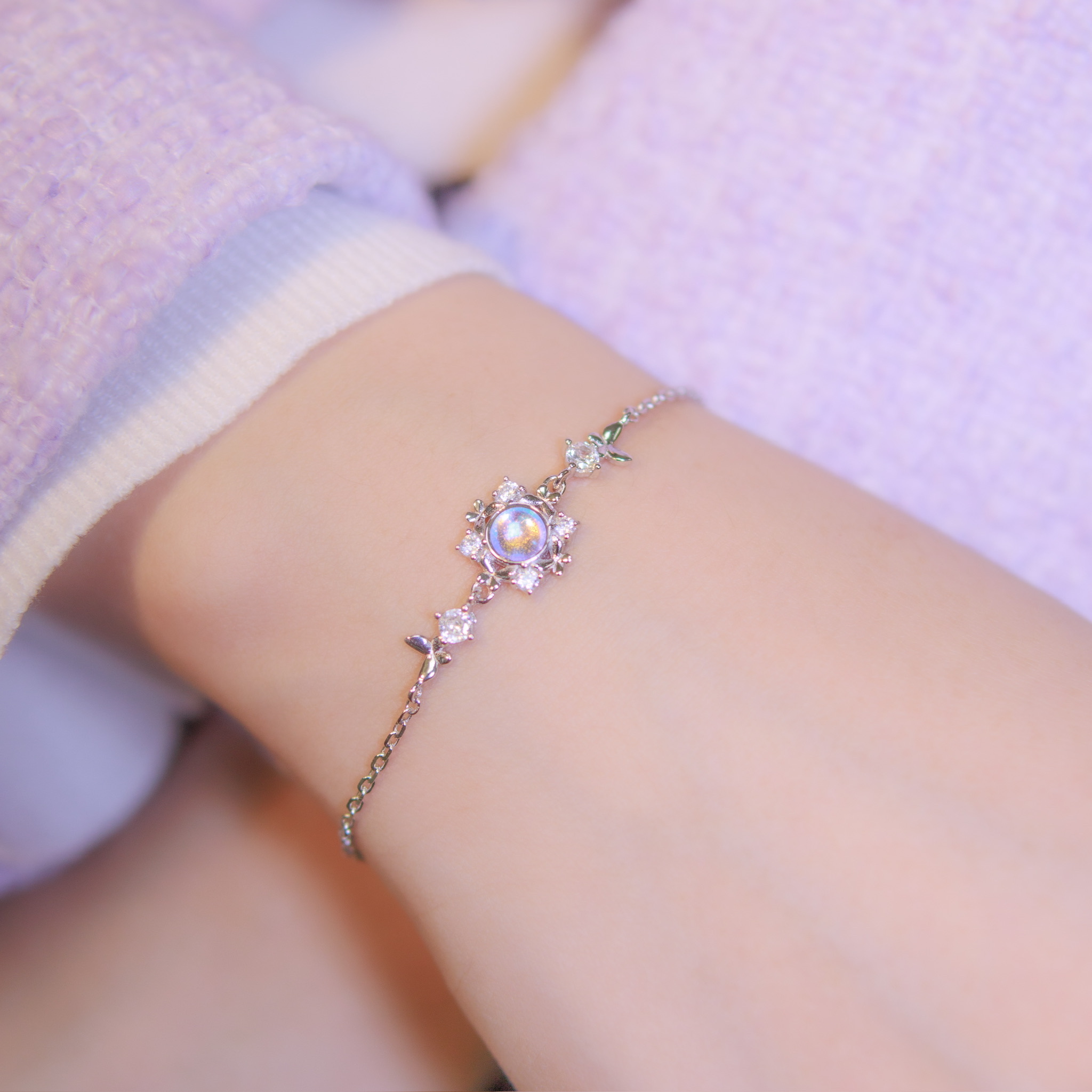 | 925純銀・ 白金 | 蝴蝶小圈手鏈 | BR0990 |