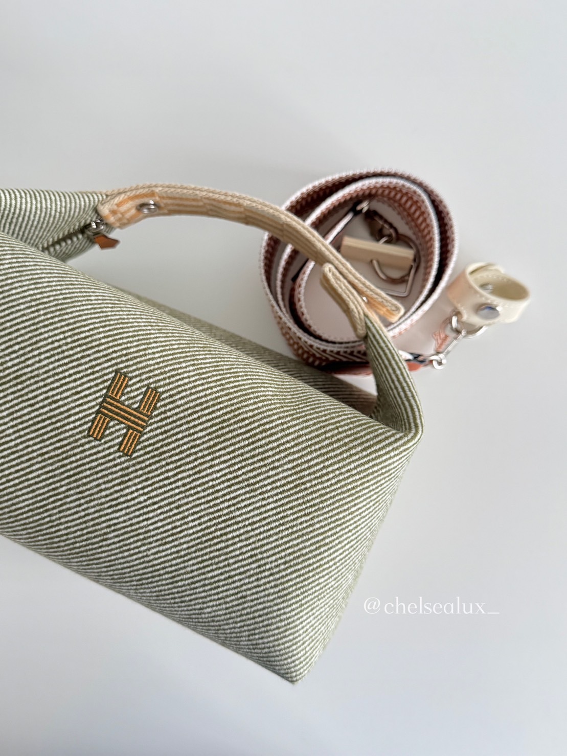 Hermes  大飯盒包 森林綠(附客製背帶)