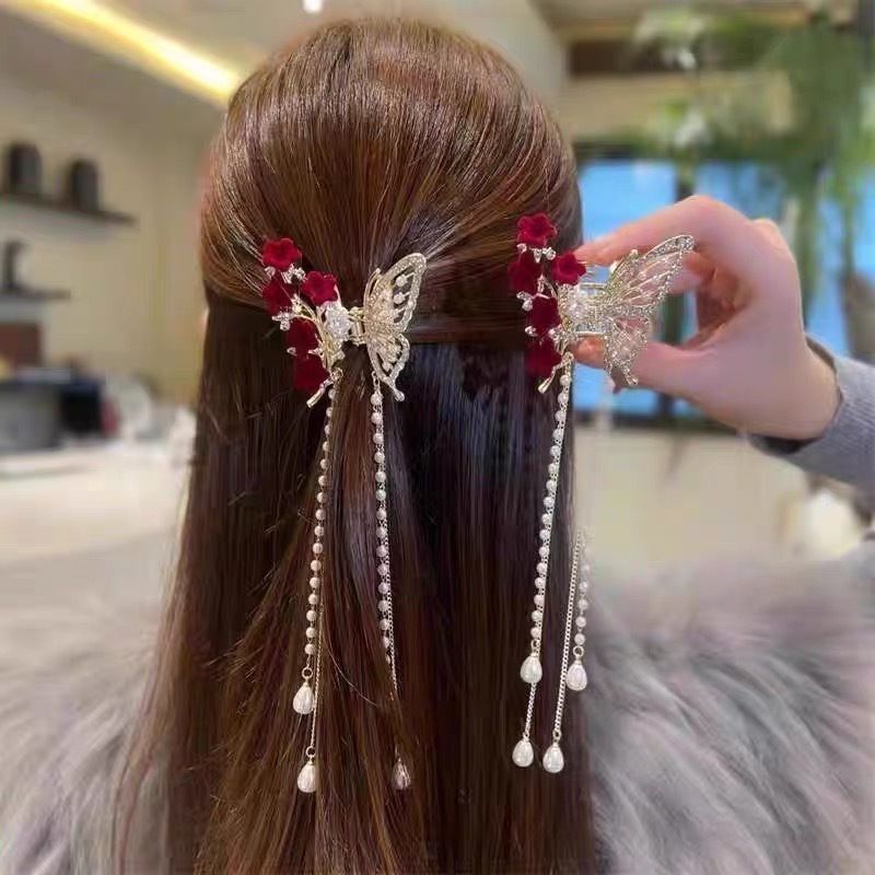 Half-Rose Butterfly Claw Clip