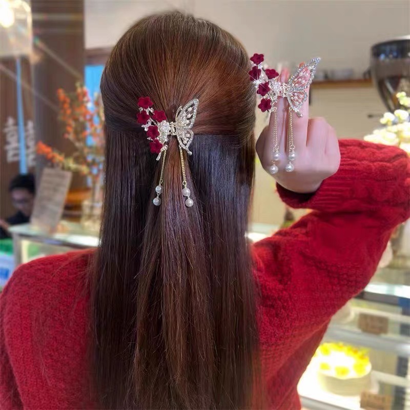 Half-Rose Butterfly Claw Clip