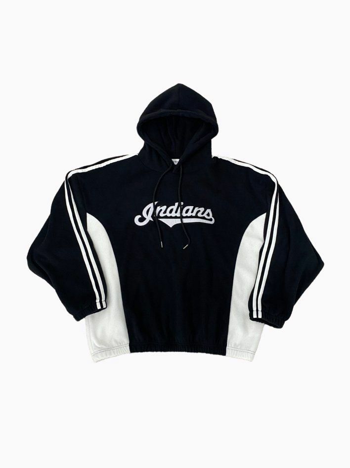 拼色英文字絨毛連帽衛衣 And More-024T