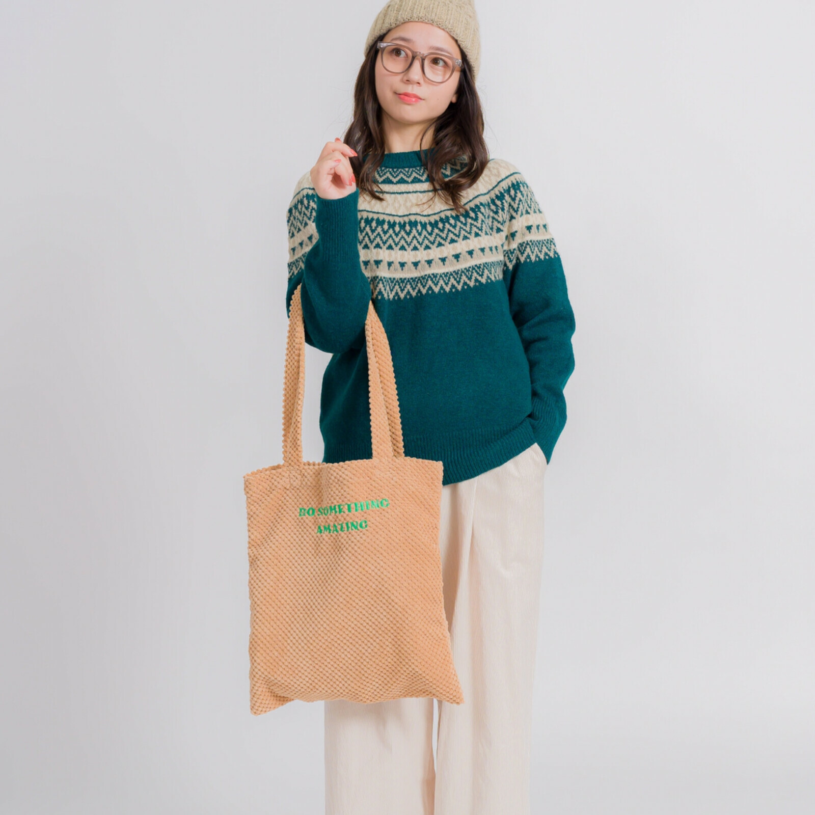 北歐風向心圖案針織上衣(兩色入) 【日本直送】