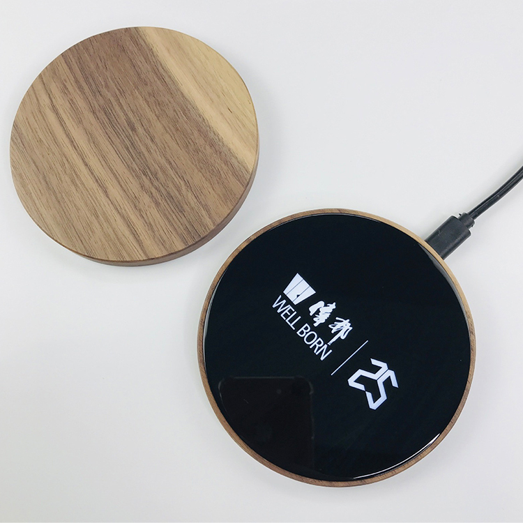 發光竹製無線充電座