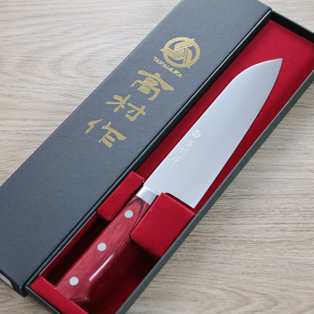 高村刃物製作所　三徳包丁　SG2粉末ハイス鋼　赤洋柄170mm 高村刃物製作所 三徳包丁 SG2粉末ハイス鋼 赤洋柄170mm - メルカリ