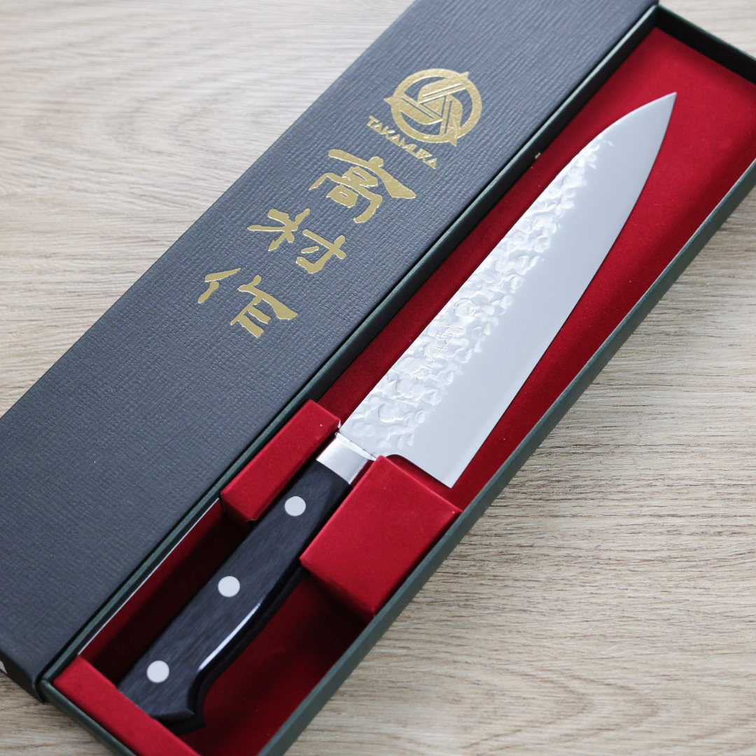 高村刃物 牛刀 180mm VG10 鎚目