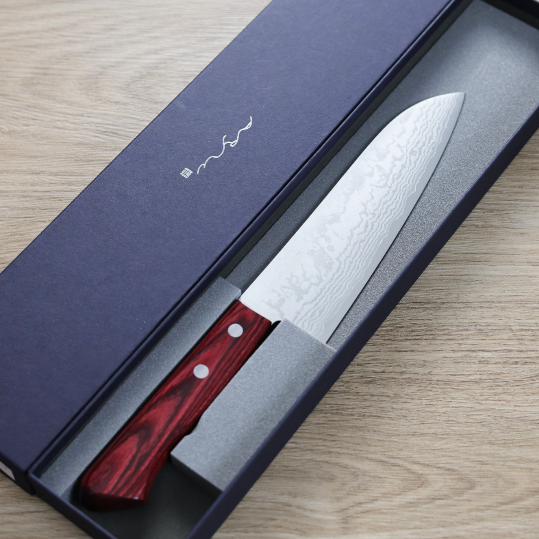 安立打刃物 三德刀 165mm VG10 大馬士革