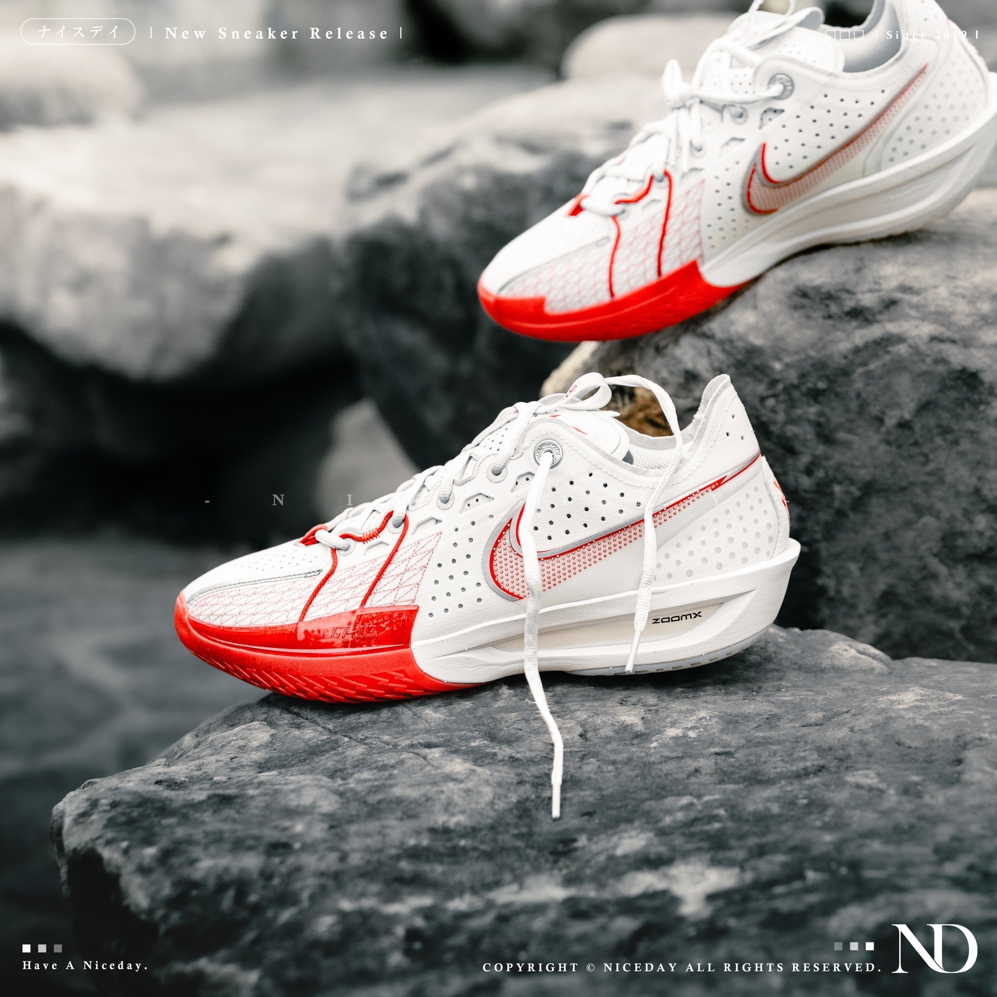 NICEDAY 現貨 Nike Zoom GT Cut 3 白紅 低筒 實戰籃球鞋 男款 DV2918-101
