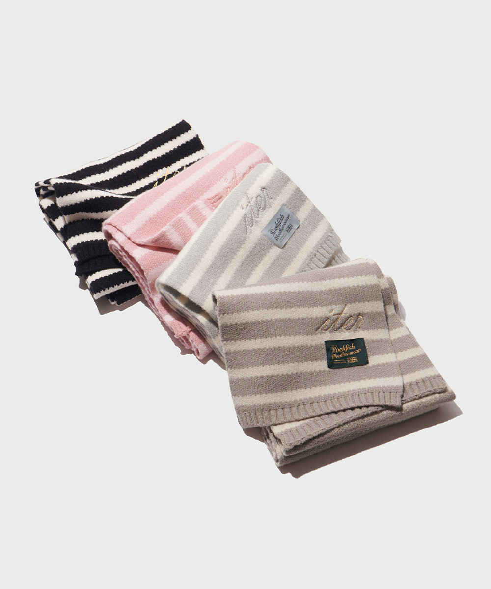 Rockfish Weatherwear STRIPE FLUFFY KNIT MUFFLER (3 Colors)