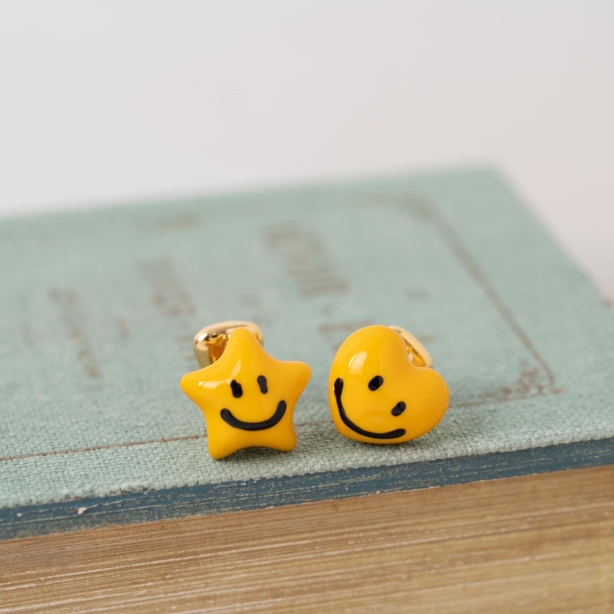 哈哈笑星星愛心耳環